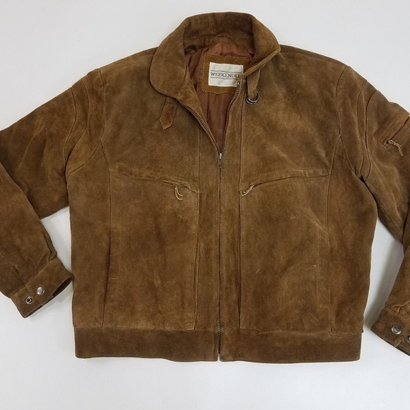 Weekender Other - WEEKENDER Vintage Mens jacket suede Leather Sz M collar bomber